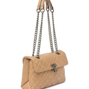 Brixton Diamond Quilted Leather Pad Lock Shoulder Bag